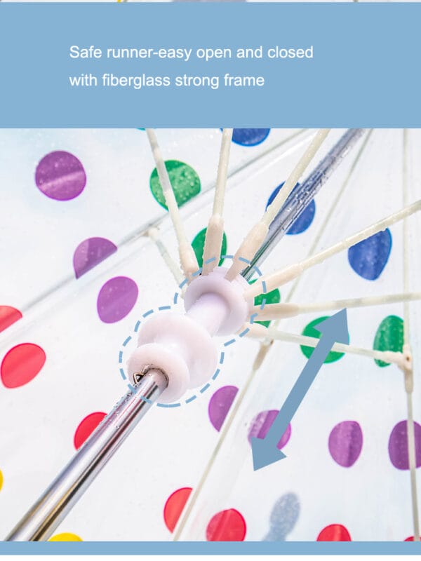 kids clear bubble polka dot umbrellas wholesales - Image 2