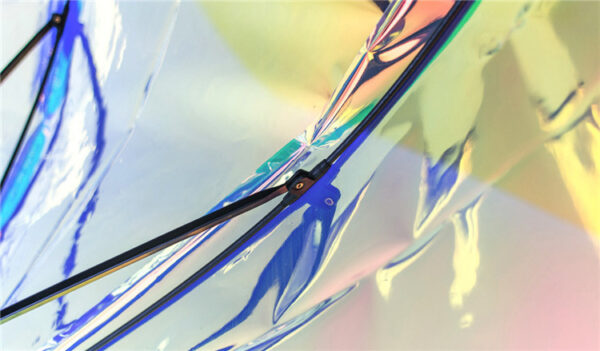 46" Clear Holographic Iridescent Umbrellas Wholesales - Image 3
