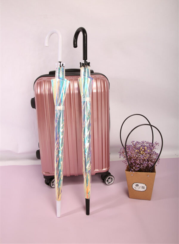 46" Clear Holographic Iridescent Umbrellas Wholesales - Image 5