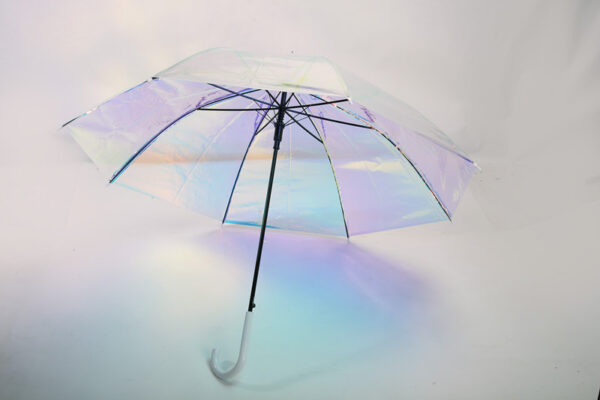 46" Clear Holographic Iridescent Umbrellas Wholesales - Image 6