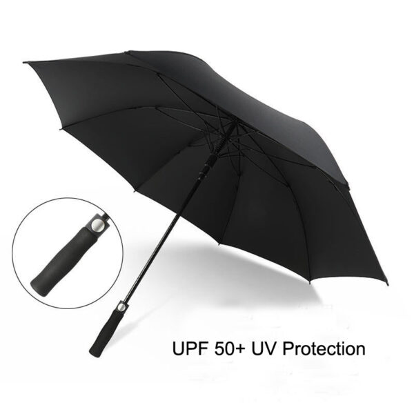 Custom 48 inch Black Golf Umbrellas with UPF 50+ UV Protection