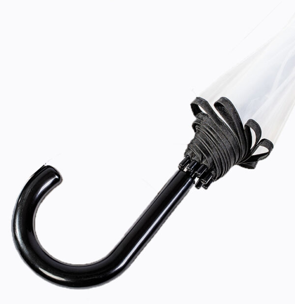 custom cheap clear bubble umbrella with black piping in bulk 46" - Image 2