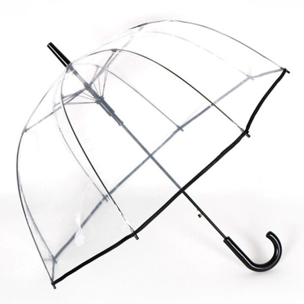custom cheap clear bubble umbrella with black piping in bulk 46"