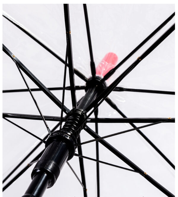 custom cheap clear bubble umbrella with white piping in bulk 46" - Image 2