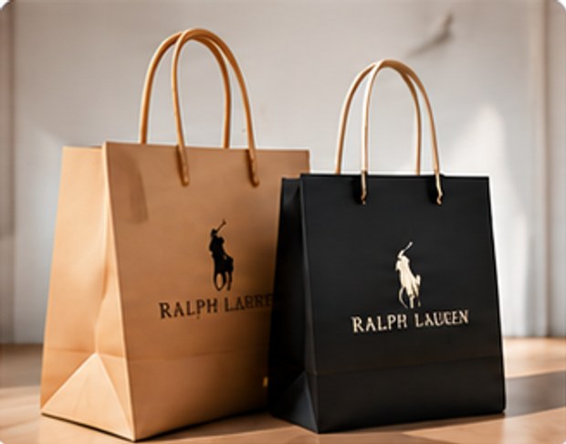 Retail shopping bags displayed together